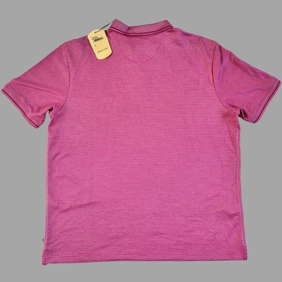 NWT Tommy Bahama Polo Men's XL Very Berry Pink Short Sleeve Stripes - Picture 4 of 10